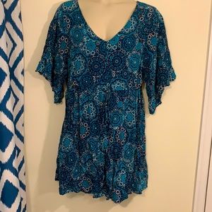 Teal Surplice Dress